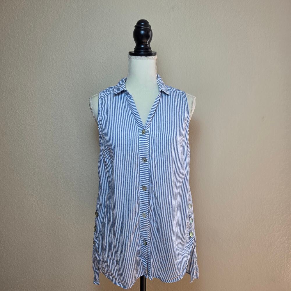 J. Jill Striped Sleeveless Blouse Small